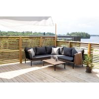 Svea Omarion loungest met hoekbank en tafel - zwart