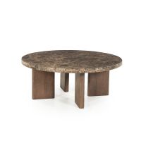 Lando salontafel rond ø80 cm marmer - bruin