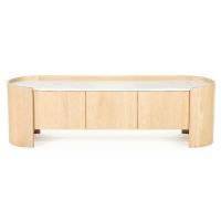 Don tv-meubel 165 cm - naturel hout/marmer