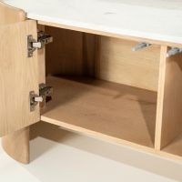 Don tv-meubel 165 cm - naturel hout/marmer