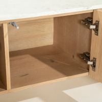 Don tv-meubel 165 cm - naturel hout/marmer