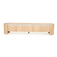 Don tv-meubel 240 cm - naturel hout/marmer