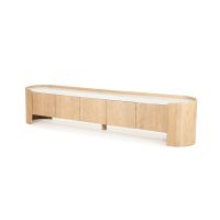 Don tv-meubel 240 cm - naturel hout/marmer