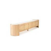 Don tv-meubel 240 cm - naturel hout/marmer