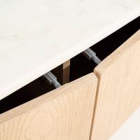 Don tv-meubel 240 cm - naturel hout/marmer