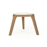 Fred bijzettafel organisch - bruin hout/marmer