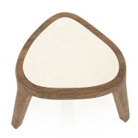 Fred bijzettafel organisch - bruin hout/marmer