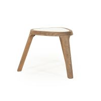 Fred bijzettafel organisch - bruin hout/marmer