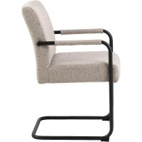 Bjorn armstoel | zwart metaal onderstel | stof Monza - beige