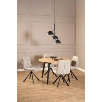 Nøra Olin draaistoel | zwart metaal onderstel | stof Alea - beige