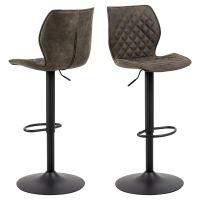 Nøra Joann verstelbare barstoel | zwart metaal onderstel | stof Preston - antraciet