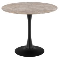 Nøra Michelle ronde eettafel Ø90x75 cm | zwart metaal onderstel | gepolijst keramiek