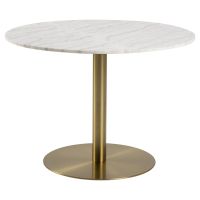 Nøra Yvonne ronde eettafel Ø105x75 cm | gepolijst marmer - wit