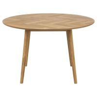 Nøra Elvira ronde eettafel Ø120x75 cm | gelakt eikenhout visgraatpatroon - naturel