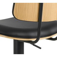 Nøra Hallie verstelbare barstoel | zwart metaal onderstel | stof PU - zwart