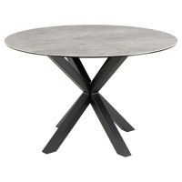 Nøra Donovan ronde eettafel Ø120x76.4 cm | zwart metaal onderstel | gehard glas - transparant