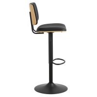 Nøra Hallie verstelbare barstoel | zwart metaal onderstel | stof PU - zwart