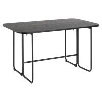 Nøra Florence rechthoekige eettafel | zwart metaal onderstel | zwart melamine