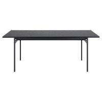 Nøra Scottie Bradley rechthoekige eettafel 200x90x74 cm | zwart metaal onderstel | zwart marmer melamine