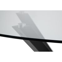 Nøra Donovan ronde eettafel Ø119x75.5 cm | zwart metaal onderstel | gehard glas - transparant