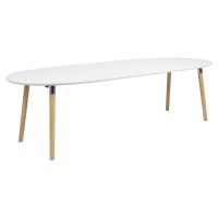 Nøra Rebekah ovale uitschuiftafel 170/270x100x74 cm | rubberhout wit | wit PU-gelakt MDF