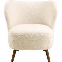 Nøra Fernandez fauteuil | bruin rubberhout onderstel | stof Orson - crème