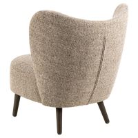 Nøra Cedric fauteuil | bruin hout onderstel | stof Java - mocca