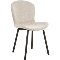 Nøra Laurens ronde eettafel Ø120x75 cm + 4 eetkamerstoelen stof Apia - naturel/beige