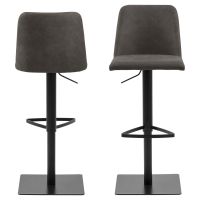 Nøra Reba verstelbare barstoel | zwart metaal onderstel | stof Preston - antraciet