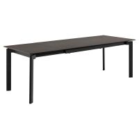 Nøra Leila rechthoekige uitschuiftafel 180/240x90x76 cm | grijs metaal onderstel | ruw keramiek - grijs