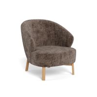 Nøra Valentin fauteuil | bruin rubberhout onderstel | stof Juto