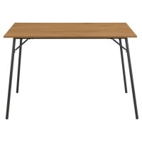 Nøra Justin rechthoekige eettafel 120x80x75 cm | zwart metaal onderstel | ruw melamine - naturel