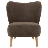 Nøra Cedric fauteuil | naturel hout onderstel| stof Orson - bruin