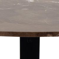 Nøra Donovan ronde eettafel Ø120x75.5 cm | zwart metaal onderstel | keramiek marmer - bruin
