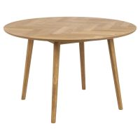 Nøra Elvira ronde eettafel Ø120x75 cm | gelakt eikenhout visgraatpatroon - naturel