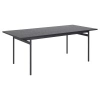 Nøra Scottie Bradley rechthoekige eettafel 200x90x74 cm | zwart metaal onderstel | zwart marmer melamine