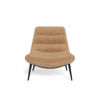 Nøra Berry fauteuil | zwart metaal onderstel | stof Fay - roze/bruin