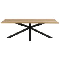 Nøra Donovan rechthoekige eettafel 220x90x75.5 cm | zwart metaal onderstel | eikenhout - naturel