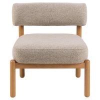 Nøra Hugo fauteuil | naturel eikenfineer onderstel | stof Monza - beige