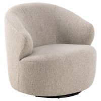 Nøra Beverly fauteuil | zwart metaal onderstel | stof Monza - beige