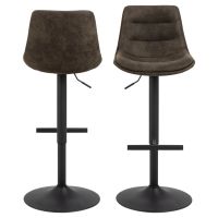 Nøra Crosby verstelbare barstoel | zwart metaal onderstel | stof Preston - antraciet