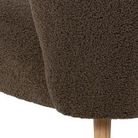 Nøra Cedric fauteuil | naturel hout onderstel| stof Orson - bruin