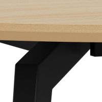 Nøra Laurens ronde eettafel Ø120x75 cm | zwart metaal onderstel | eikenfineer melamine - naturel