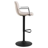 Nøra Ward verstelbare barstoel | zwart metaal onderstel | stof Caso - beige