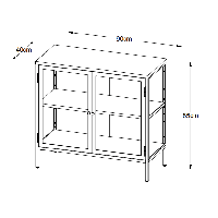 Ragnar dressoir - 90 cm - zwart