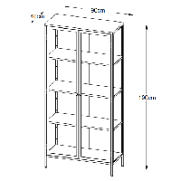 Ragnar vitrinekast - 190 cm - zwart