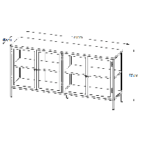Ragnar dressoir - 170 cm - zwart