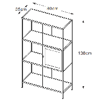 Sigurd metalen boekenkast - 1 deur - 135 cm - zwart