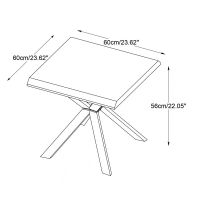 Nordic Home Olan vierkante bijzettafel - 60x60 cm