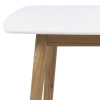 Nøra Elvira rechthoekige eettafel 150x80x75.5 cm | gelakt eikenhout onderstel | MDF - wit